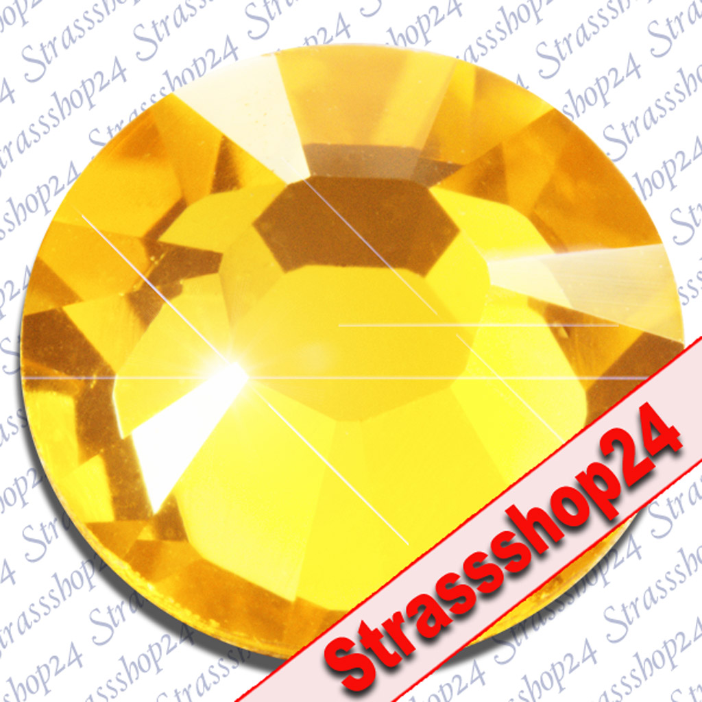 Strass Steine Hotfix PRECIOSA Crystals LIGHT TOPAZ SS8 Ø2,4mm 