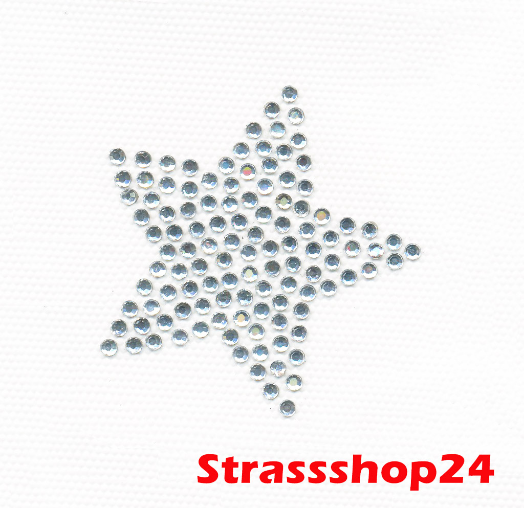 STRASS Hotfix Motiv Zahl 4 Strassbild Strasssteine Bügelbild 